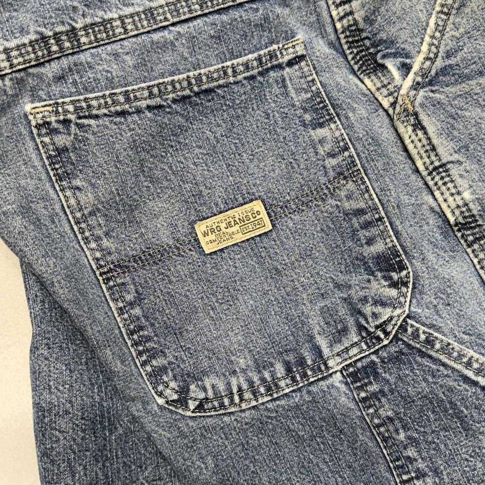 VTG Y2K Wrangler Jorts Rugged Wear Mens 40 Blue Denim Carpenter Shorts Relaxed - Picture 10 of 16